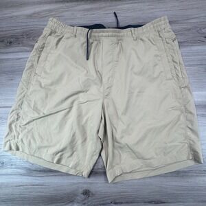 Birddogs Mens Gym Shorts XXL Long Khaki Tan Built-in Liner Athletic Stretch